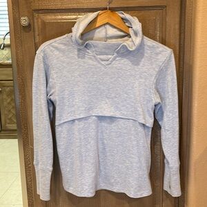 Zella Girl long-sleeve heathered baby blue hoodie Size L (10/12)